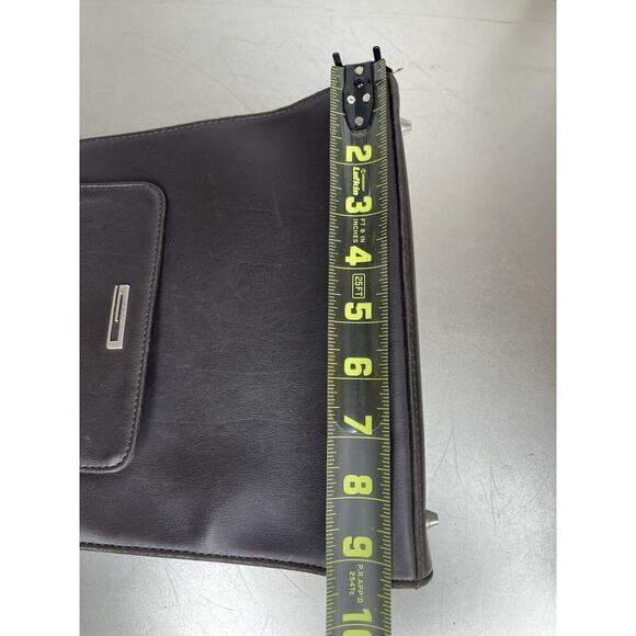 Vintage Guess Brown Faux Leather Shoulder Bag Tote Minimalist G Logo Purse Y2K - Picture 7 of 8